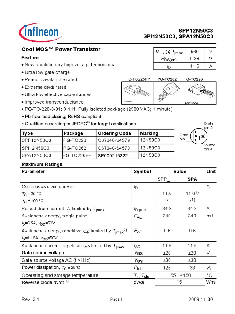 12N50C3 | PDF | Capacitor | Diode