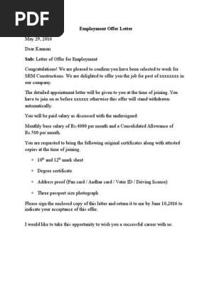 Offer Letter