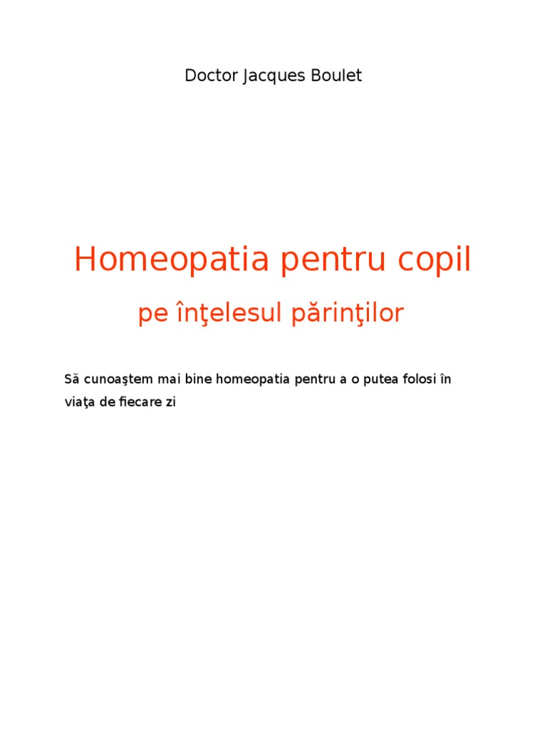 Homeopatia Pentru Copii