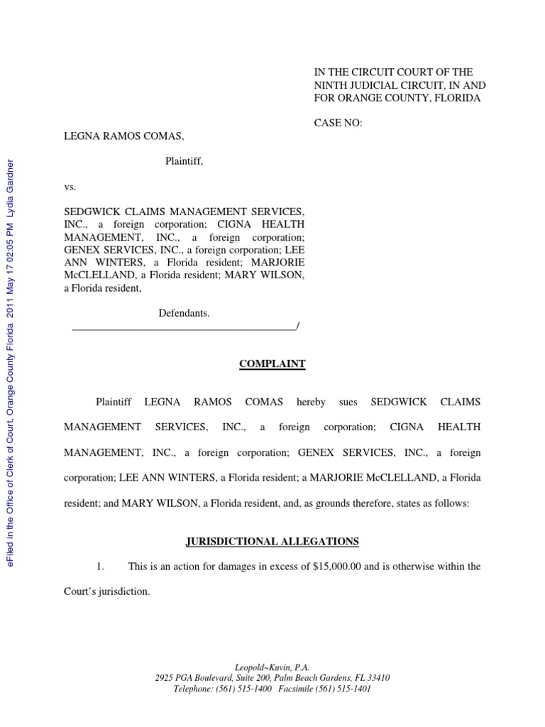 Workers Compensation Florida Case PDF