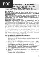 EDITAL Mestrado Engenharia e Desenvolvimento Sustentavel UFES - 2016