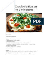 Pizza Crudívora Rica en Hierro y Minerales