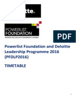 Powerlist Foundation and Deloitte Leadership Programme 2016 - Timetable