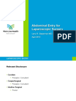 Laparoscopic Peritoneal Entry Techniques