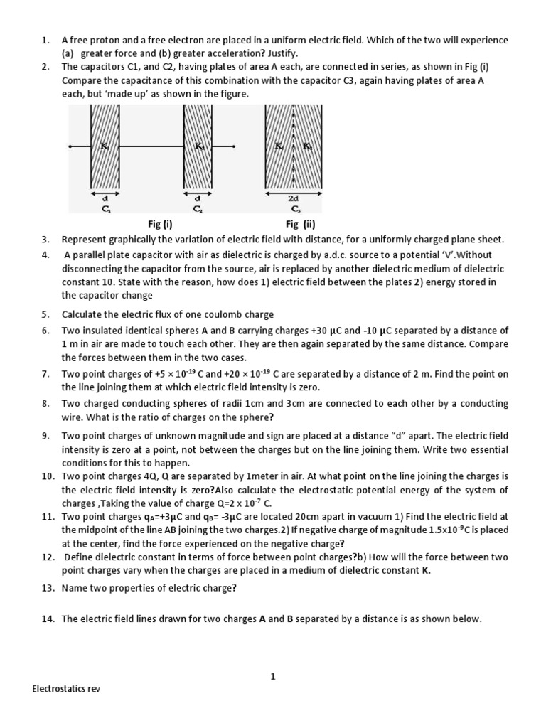 Worksheets Electrostatics Worksheet unit 1 worksheet 2016 dps pdf electric charge capacitor