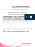 Diversidade Sexual e Fobias Na Escola: Uma Análise Sobre A Aplicação Da Diversidade Sexual Na Escola e Da Discriminação e Preconceito Contra Os LGBT'S Na Educação