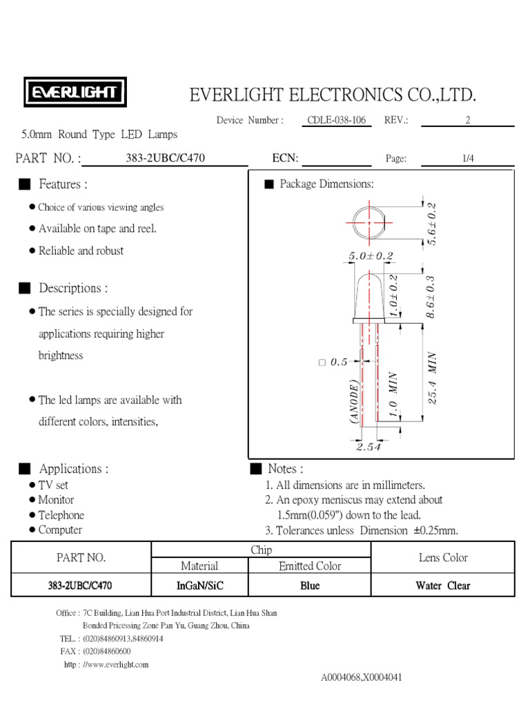 Datasheet LED PDF