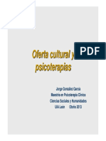 Oferta Cultural y Psicoterapias