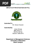 Download Impacts of Privatization on PTCL by umair SN31756166 doc pdf