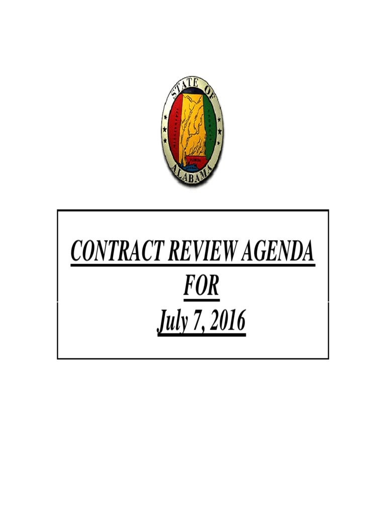 State of Alabama Contract Review Agenda PDF U.S. Securities And