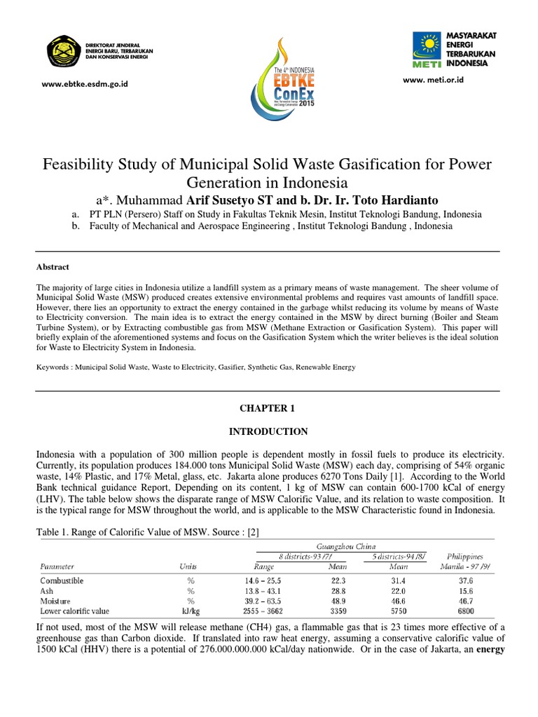 Municipal Solid Waste To Electricity Energy Conversion | PDF ...