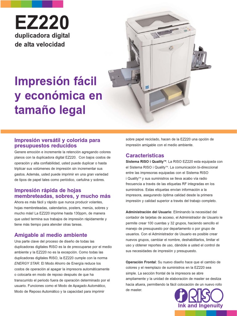 Ez220 Riso PDF | PDF | Impresora (Computación) | Microsoft Windows