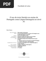 O Uso Do Texto Literário No Ensino de Português Como Língua Estrangeira No Nível A1