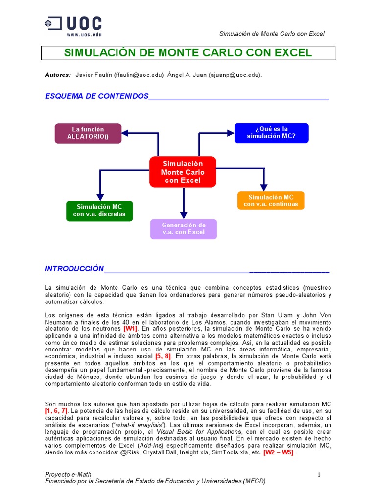 Simulacion MC | PDF | Método Monte Carlo | Variable aleatoria