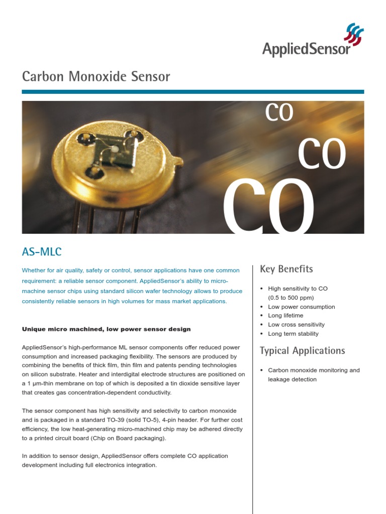 Carbon Monoxide Sensor | PDF | Sensor | Integrated Circuit
