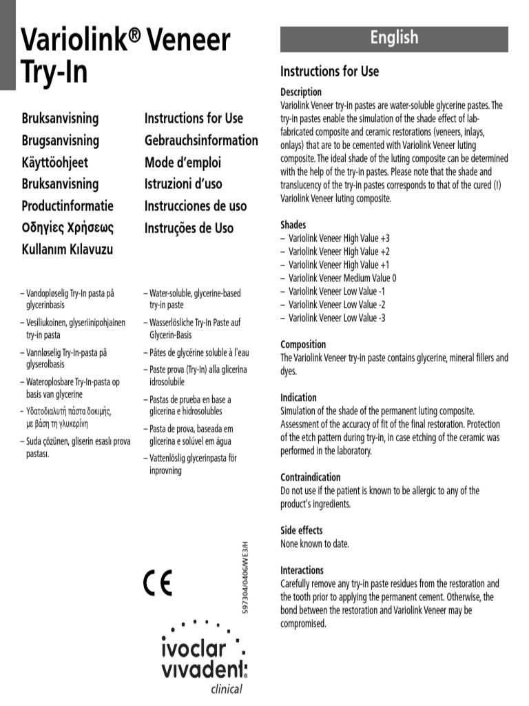 Variolink Veneer TryIn PDF
