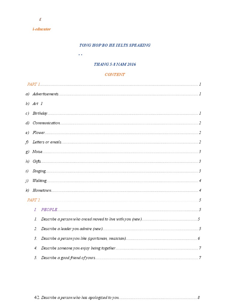 I-Educator: Tong Hop Bo He Ielts Speaking | PDF