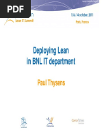 Deploying Lean in BNL IT Department: Paul Thysens