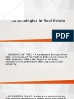 Terminologies in Real Estate