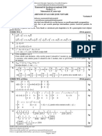 Bacalaureat 2016. Barem de Evaluare Și de Notare Matematică - Profil Mate-Info