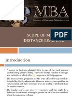 Scope of MBA in Distance Learning