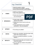 Problem Solving Checklist