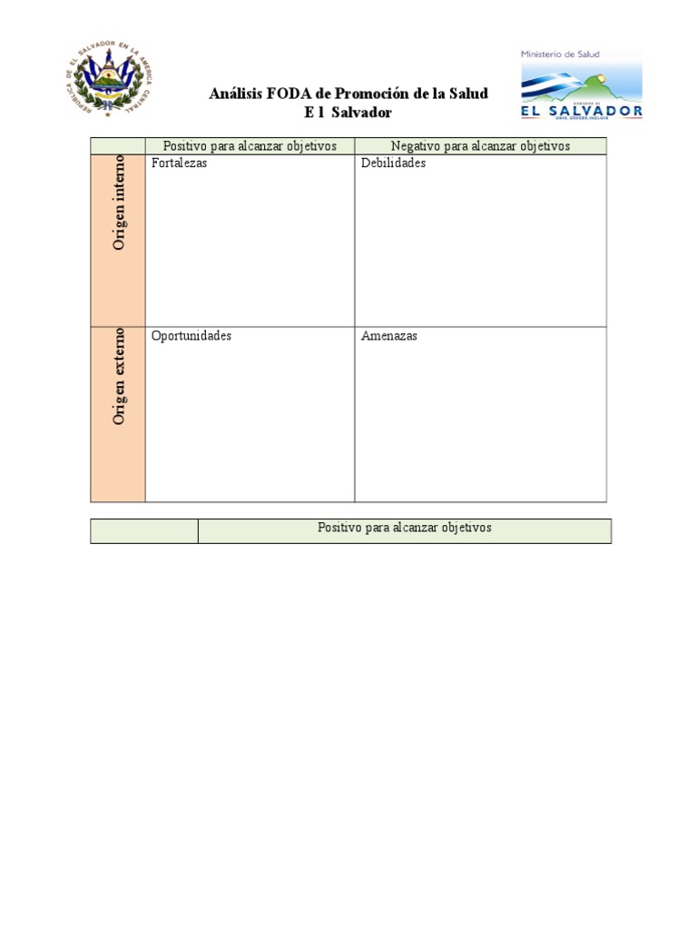Análisis FODA en Promoción de Salud | PDF | Promoción de la salud ...