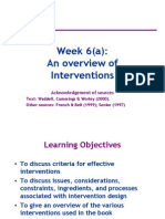 Week 6 (A) : An Overview of Interventions