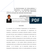 Los Beneficios Penitenciarios de Semi-Libertad y Liberación Condicional y La Necesaria Evaluación Objetiva Del Juez A La Luz de Los Principios Constitucionales Del Régimen Penitenciario