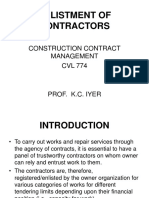 Enlistment of Contractors