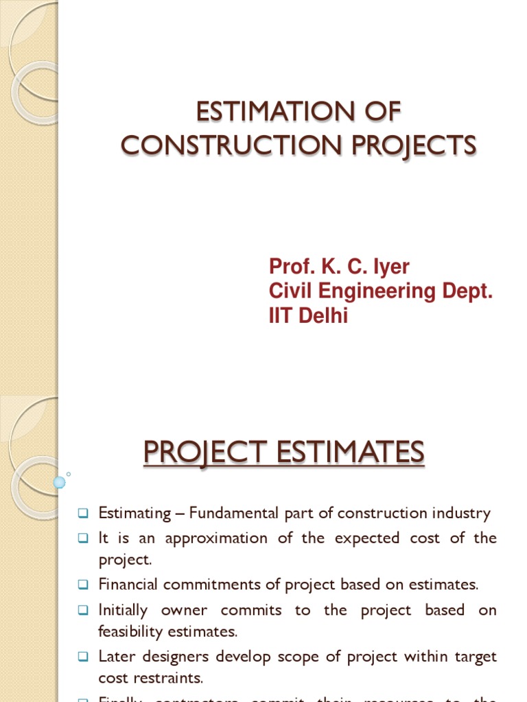 Construction Cost Estimation Guide | PDF | Economies | Business