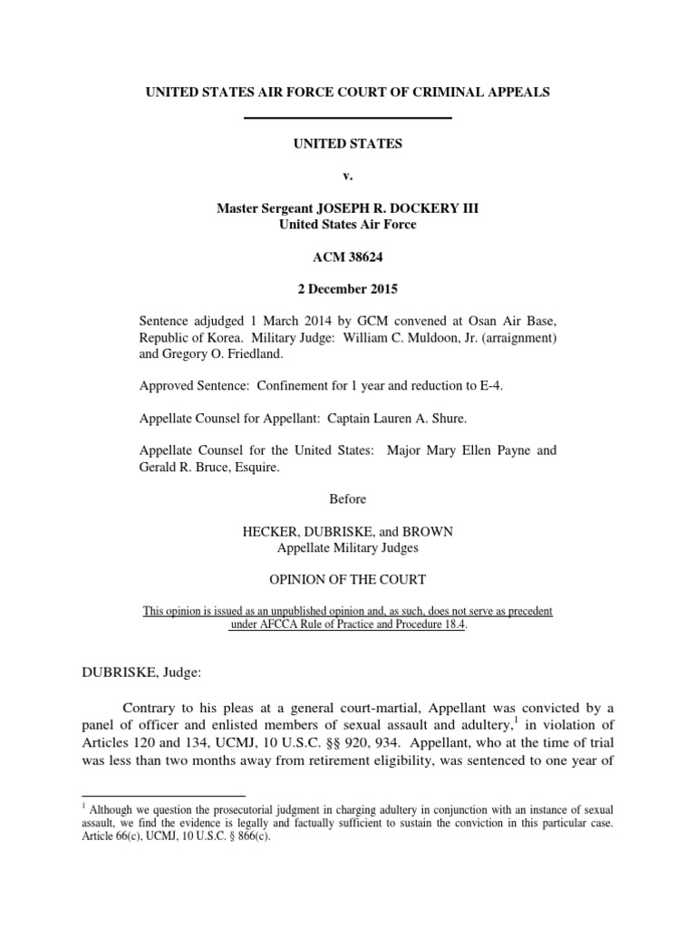United States Air Force Court of Criminal Appeals PDF Standard Of