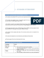 Summer Internship Guidelines