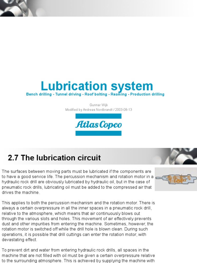 12 Lubrication System PDF Drilling Drill
