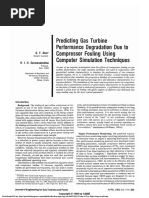 1989 Aker Predicting Gas Turbine Performance Degradation Due To Compressor Fouling Using Computer Simulation Techniques