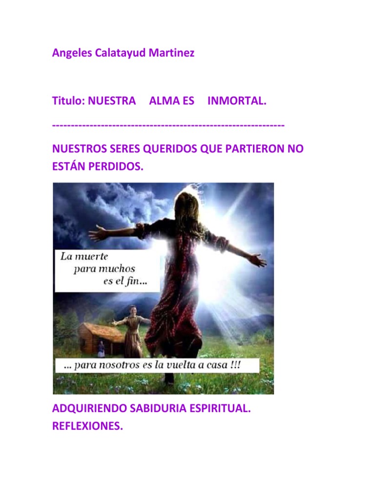 Nuestra Alma Es Inmortal | PDF | Reencarnación | Alma