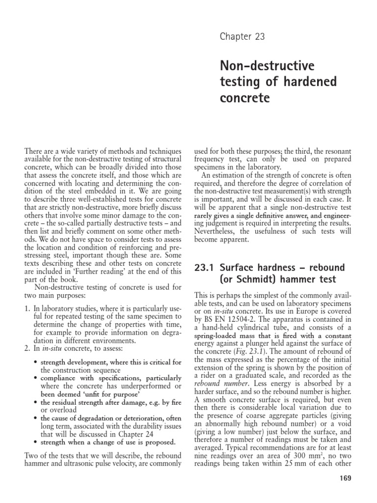 Chapter 23 NonDestructive Testing of Hardened Concrete PDF