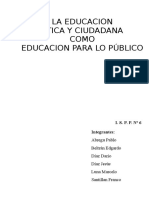 La Educación Ética y Ciudadana Como Educación Para Lo Público F.E.C 2016