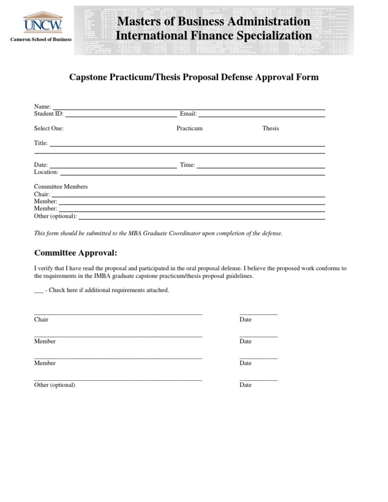 Proposal Defense Approval Form | PDF