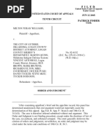 Williams v. City of Guthrie, 10th Cir. (2003)