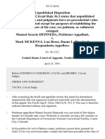 Manuel Sesario Depineda v. Mark McKenna Lou Hesse, Duane L. Woodard, 931 F.2d 62, 10th Cir. (1991)