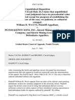 William H. Wayts v. Peter Kiewit Sons, Inc., Kiewit Mining and Engineering Company, and Kiewit Mining Group, Inc., 936 F.2d 584, 10th Cir. (1991)