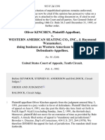 Oliver Kinchen v. Western American Seating Co., Inc., J. Raymond Wanamaker, Doing Business As Western American Seating Co., 953 F.2d 1391, 10th Cir. (1992)