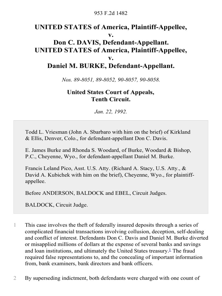 United States v. Don C. Davis, United States of America v. Daniel M