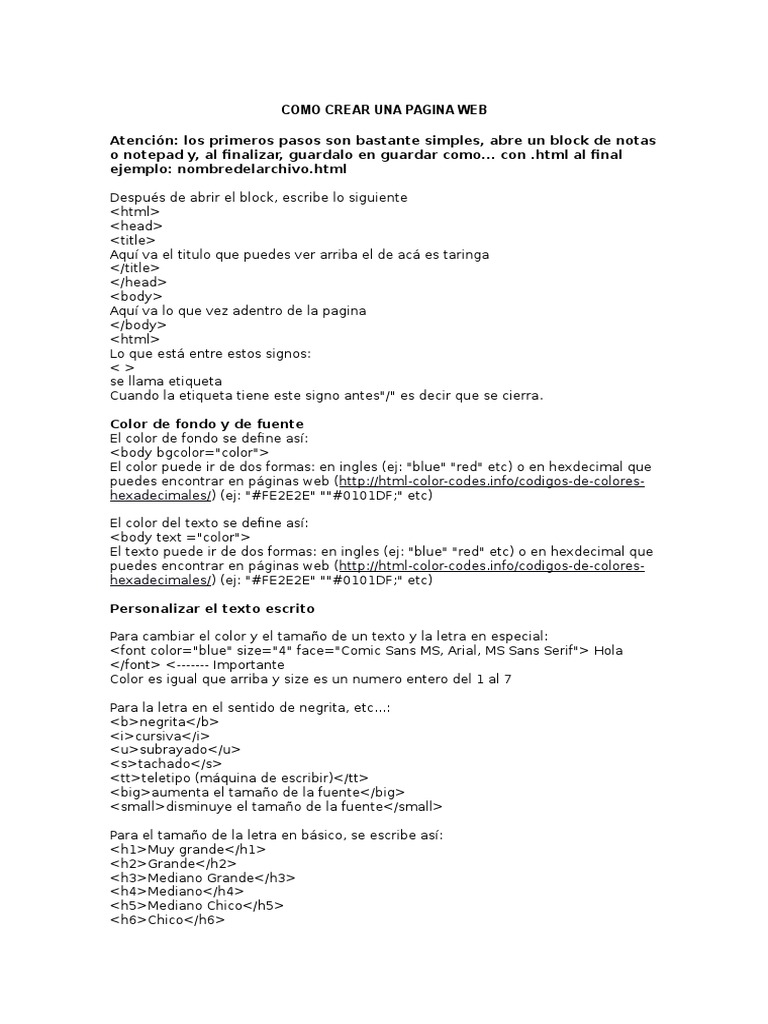 Como Crear Una Pagina Web