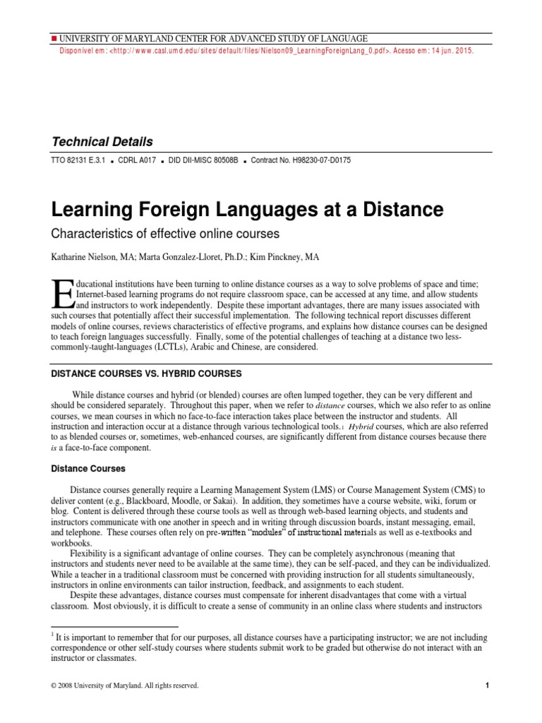 Learning FL at A Distance | PDF | Second Language Acquisition ...