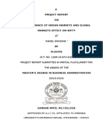 A Project Report ON Performance of Indian Markets and Global Markets Effect On Nifty