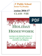 Class - 8 HHW 2016-17