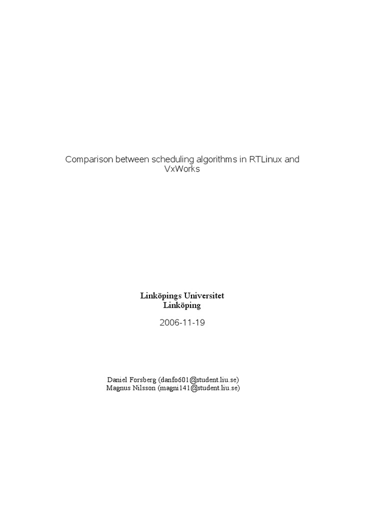 RTLinux vs VxWorks Scheduling Algorithms | PDF | Scheduling (Computing ...