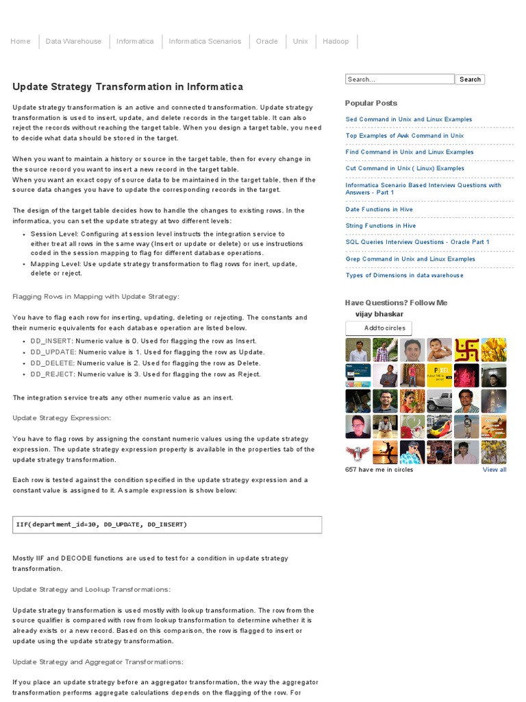 Update Strategy in Informatica Explained | PDF | Data Management ...